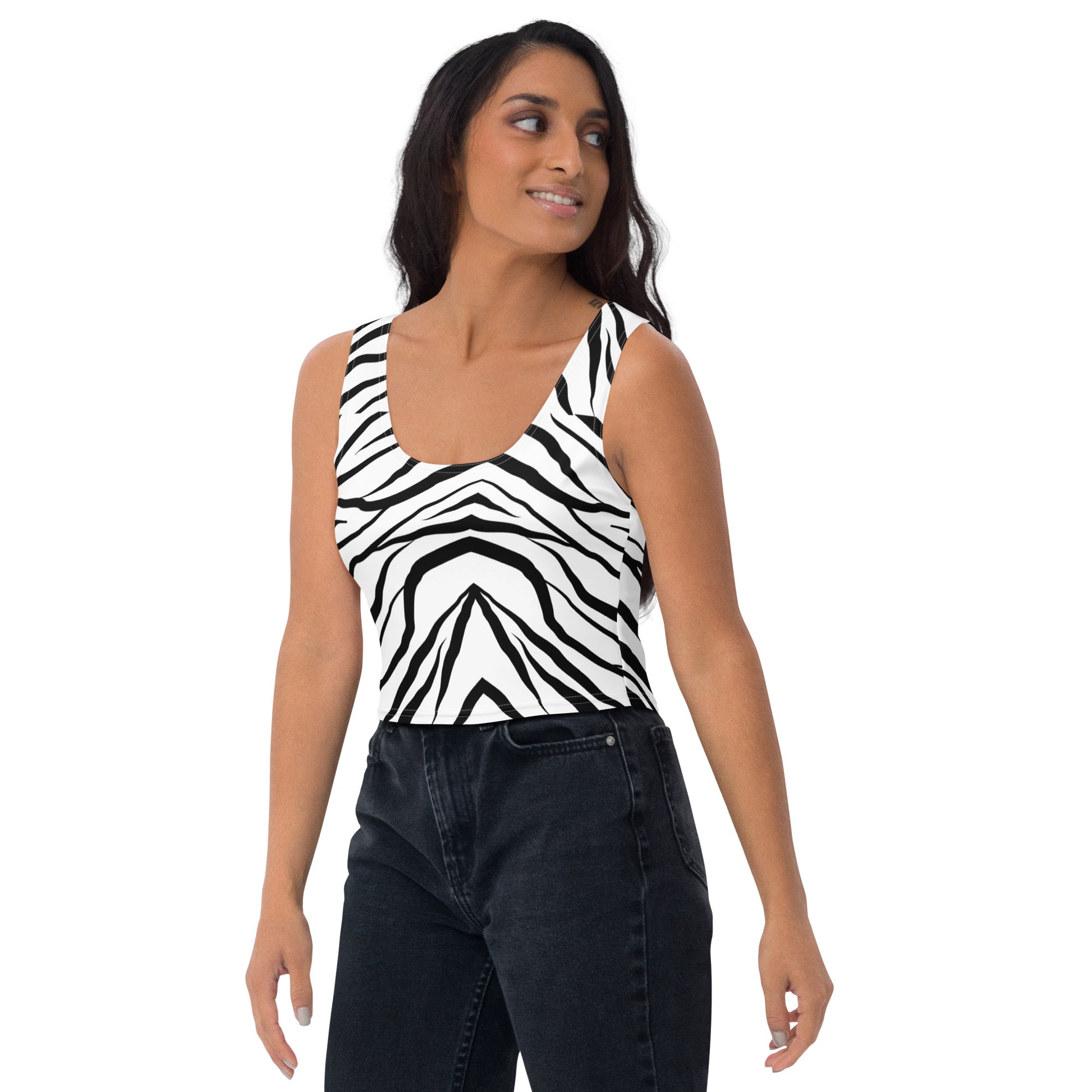 Striped Zebra Vibrance Women's Crop Top - FLAKOUT