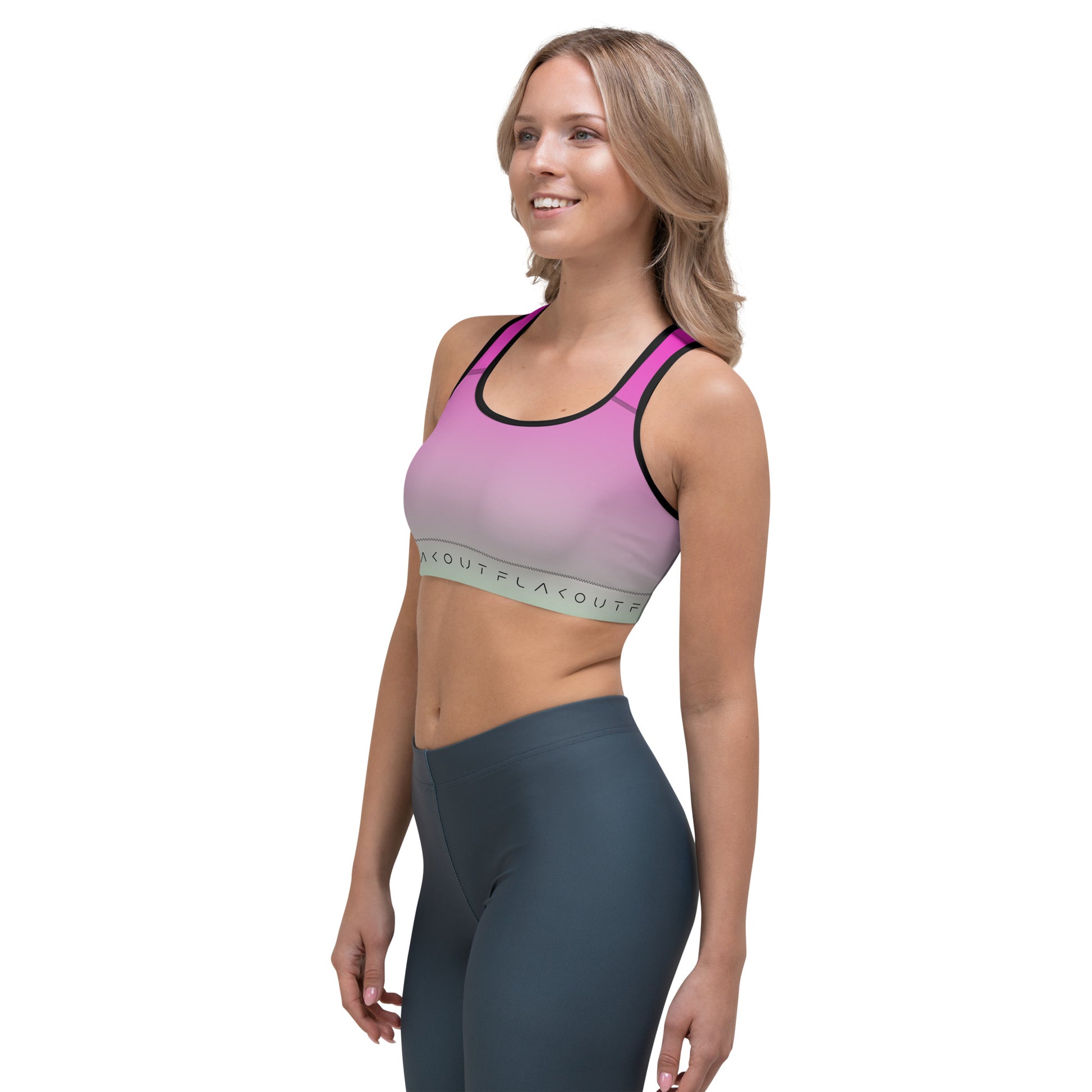 Fuchsia Fantasy Women's Sports Performance Bra - FLAKOUT