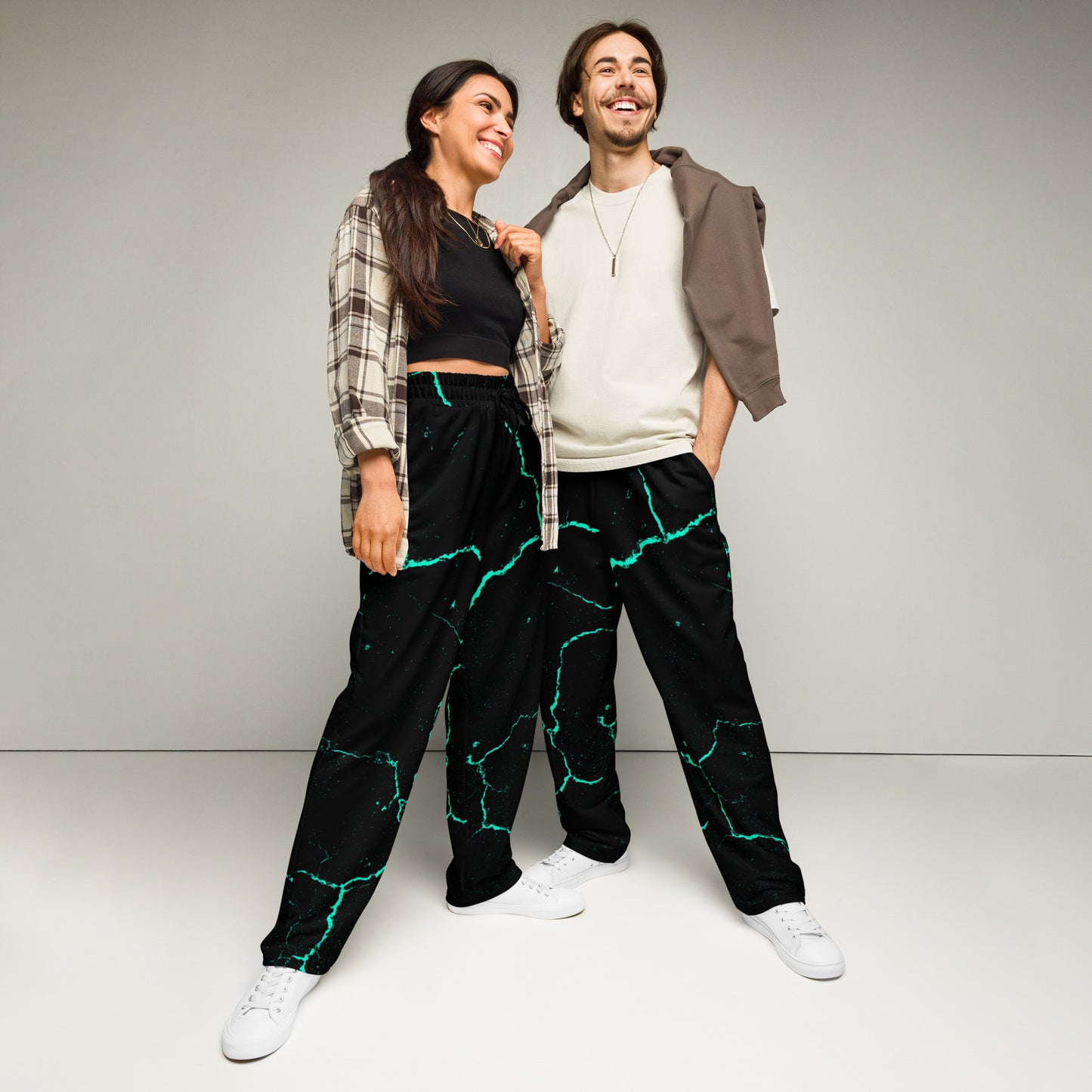 Galactic Glow Unisex Wide-leg Recycled Joggers - FLAKOUT