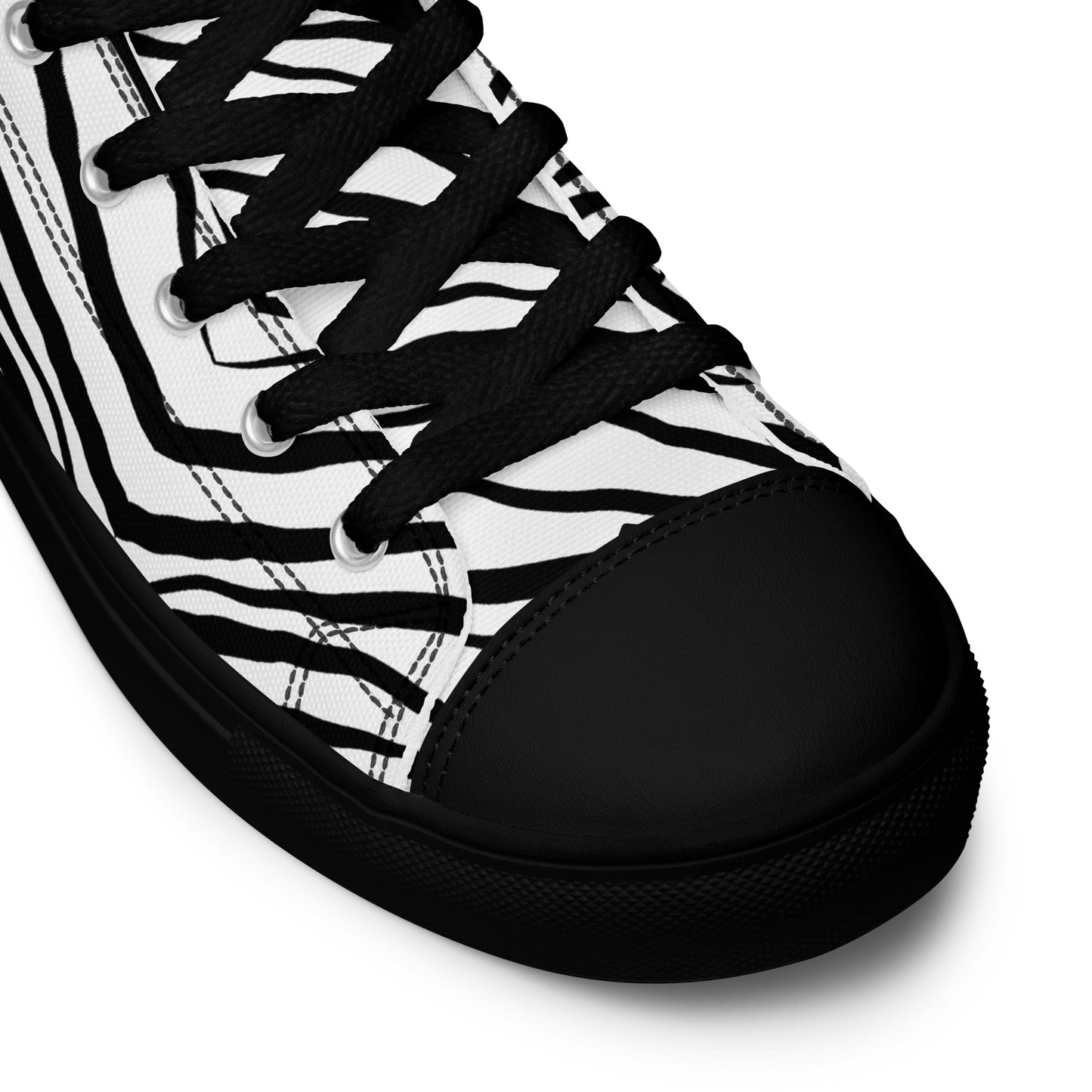 Striped Zebra Vibrance Men’s High Top Canvas Shoes - FLAKOUT