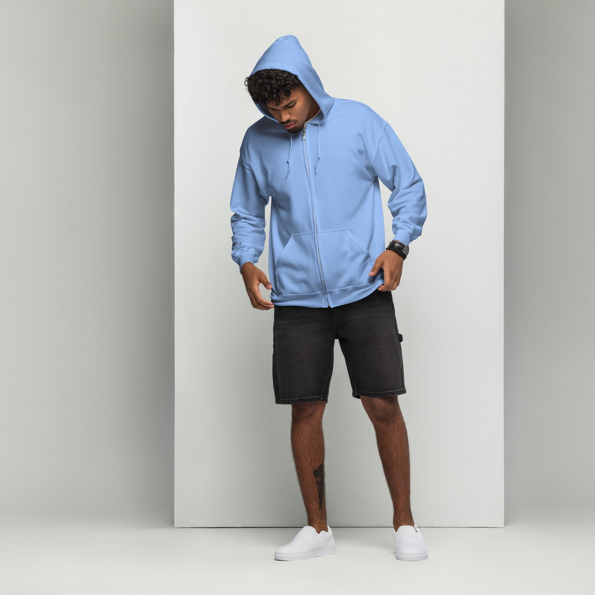 Nebuluxe Brilliance Heavy Harmony Fusion Zip Hoodie - Carolina Blue - FLAKOUT