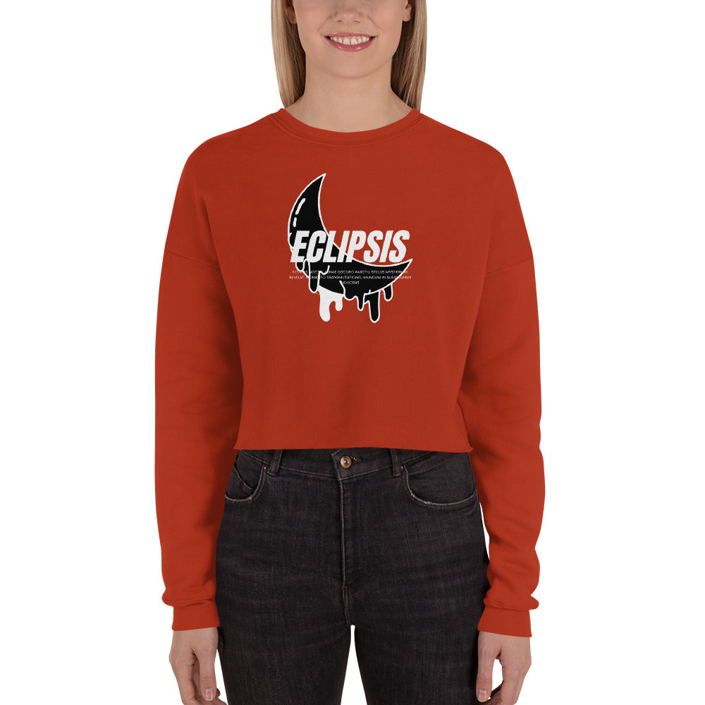 Lunar Eclipsis Women's Crop Sweatshirt - Brick - FLAKOUT