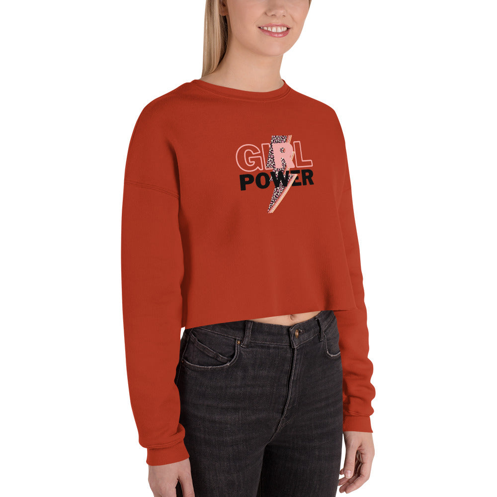 Queenly Girl Power Rebellion Women's Crop Sweatshirt - Brick - FLAKOUT