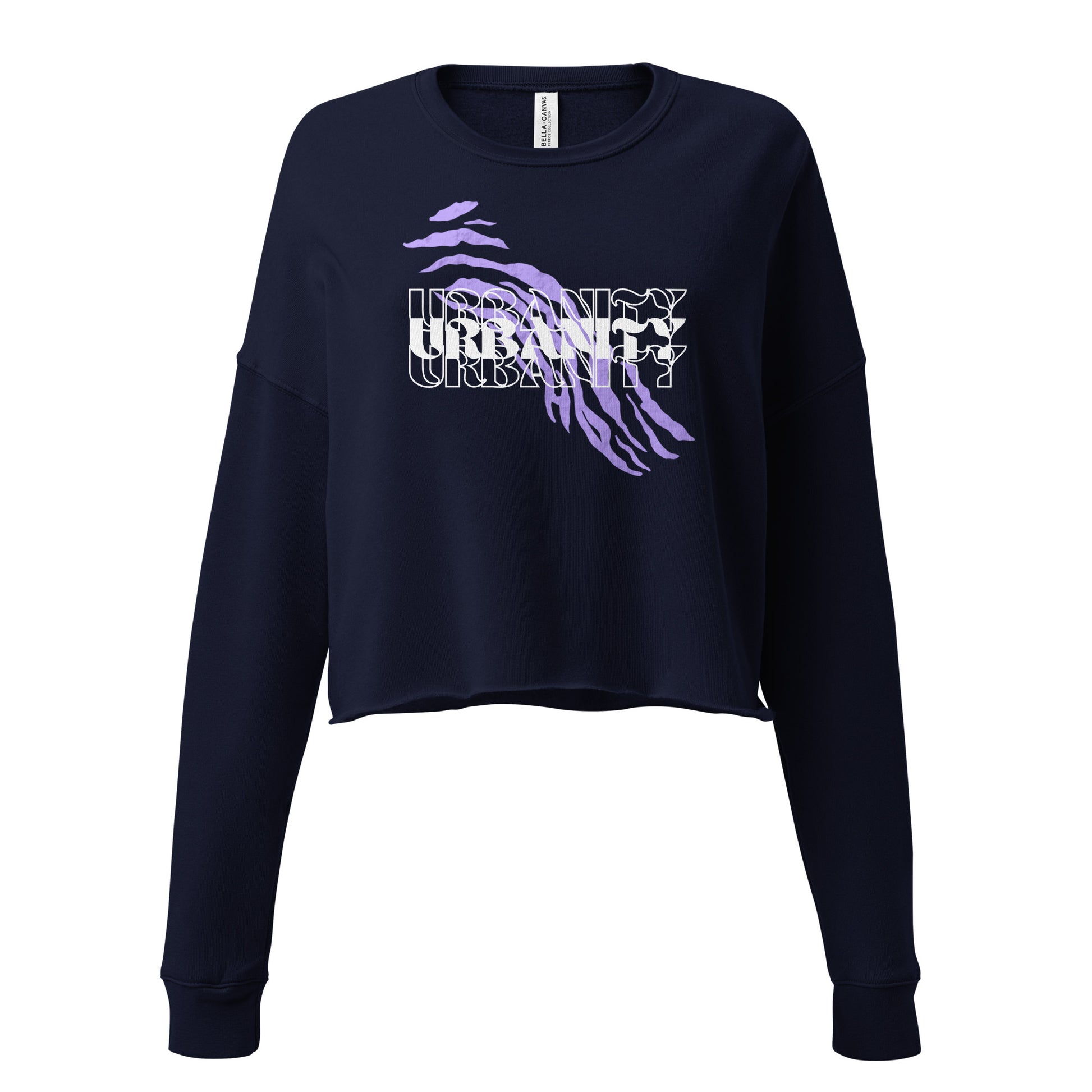 Streetwise Urbanity Women's Crop Sweatshirt - Navy - FLAKOUT