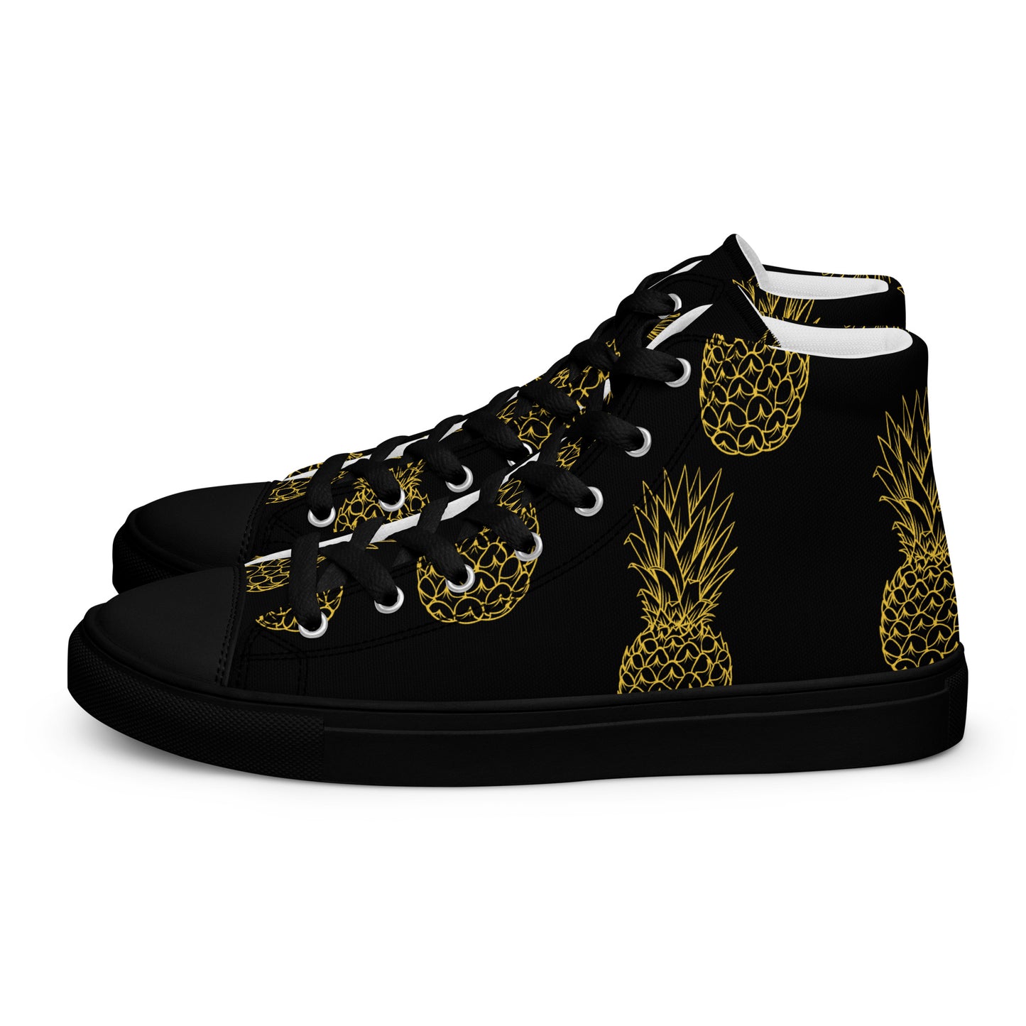 Pineapple Bliss Women's High Top Canvas Shoes - FLAKOUT