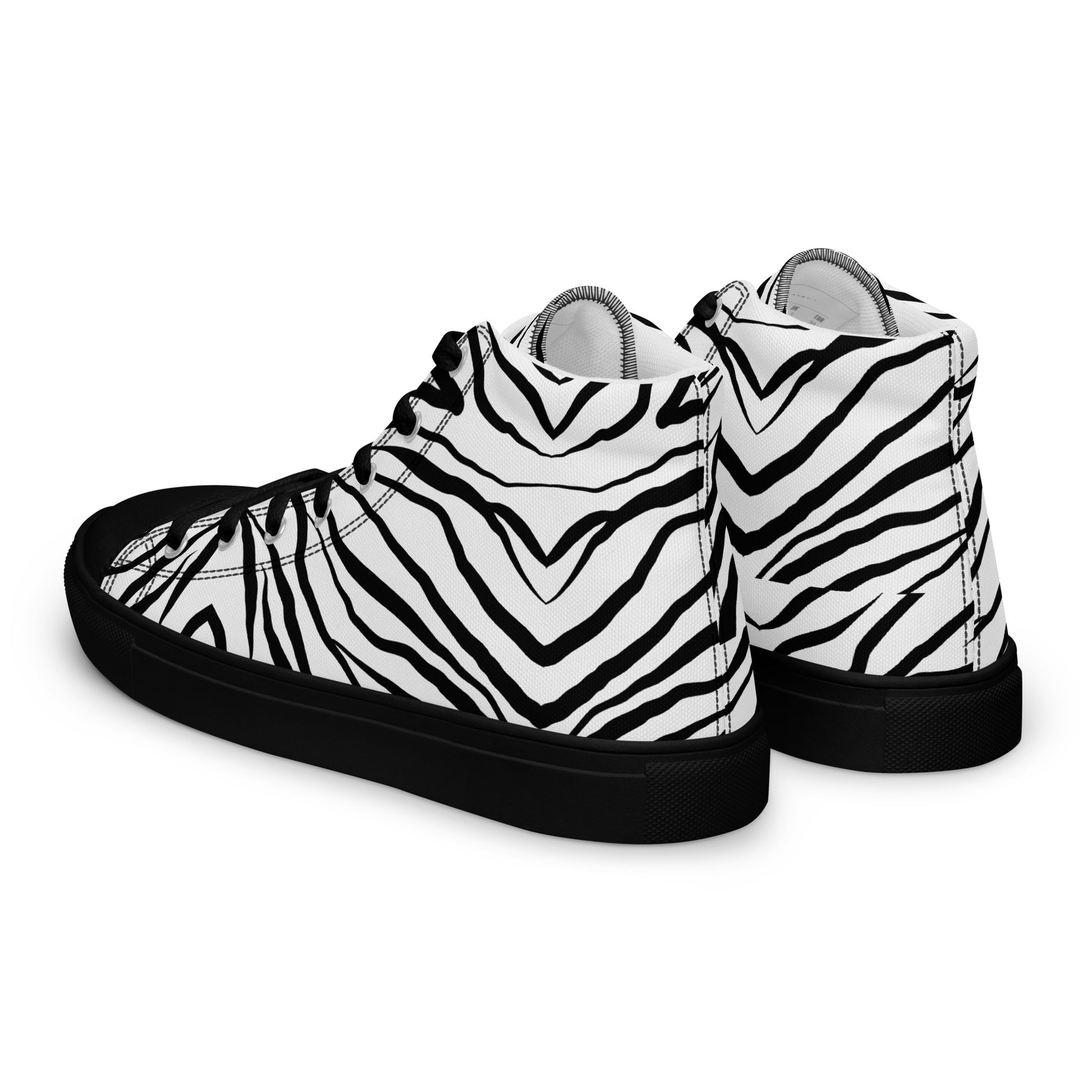 Striped Zebra Vibrance Women’s High Top Canvas Shoes - FLAKOUT