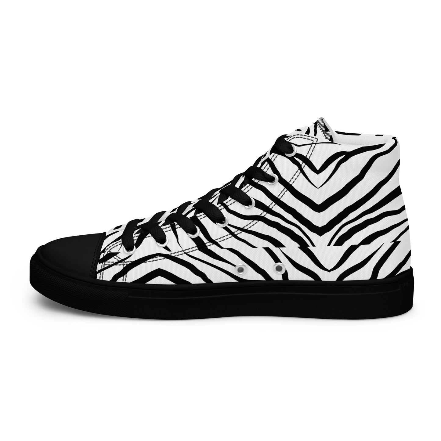 Striped Zebra Vibrance Women’s High Top Canvas Shoes - FLAKOUT