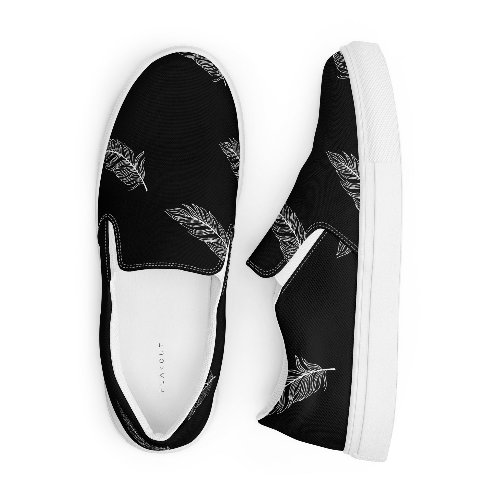 Ethereal Plumes Women’s Slip-On Canvas Shoes - FLAKOUT