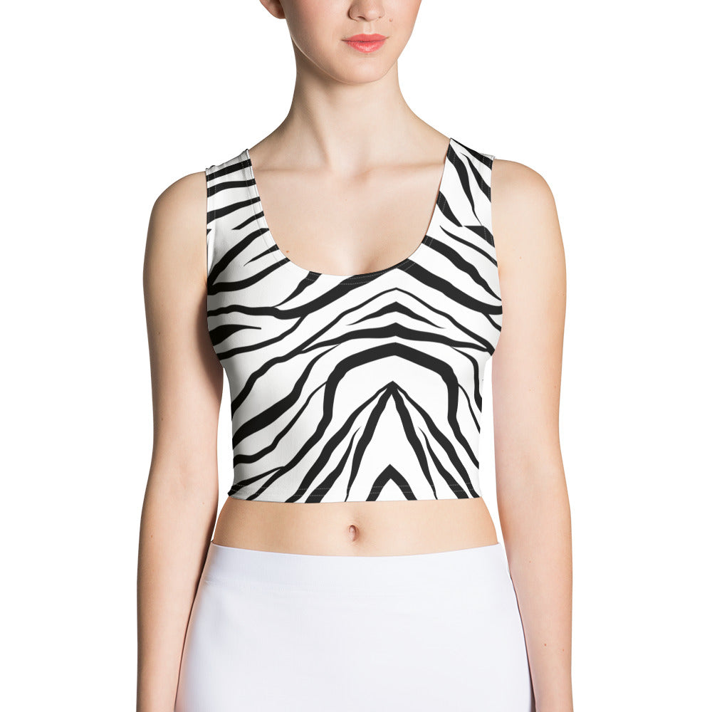 Striped Zebra Vibrance Women's Crop Top - FLAKOUT