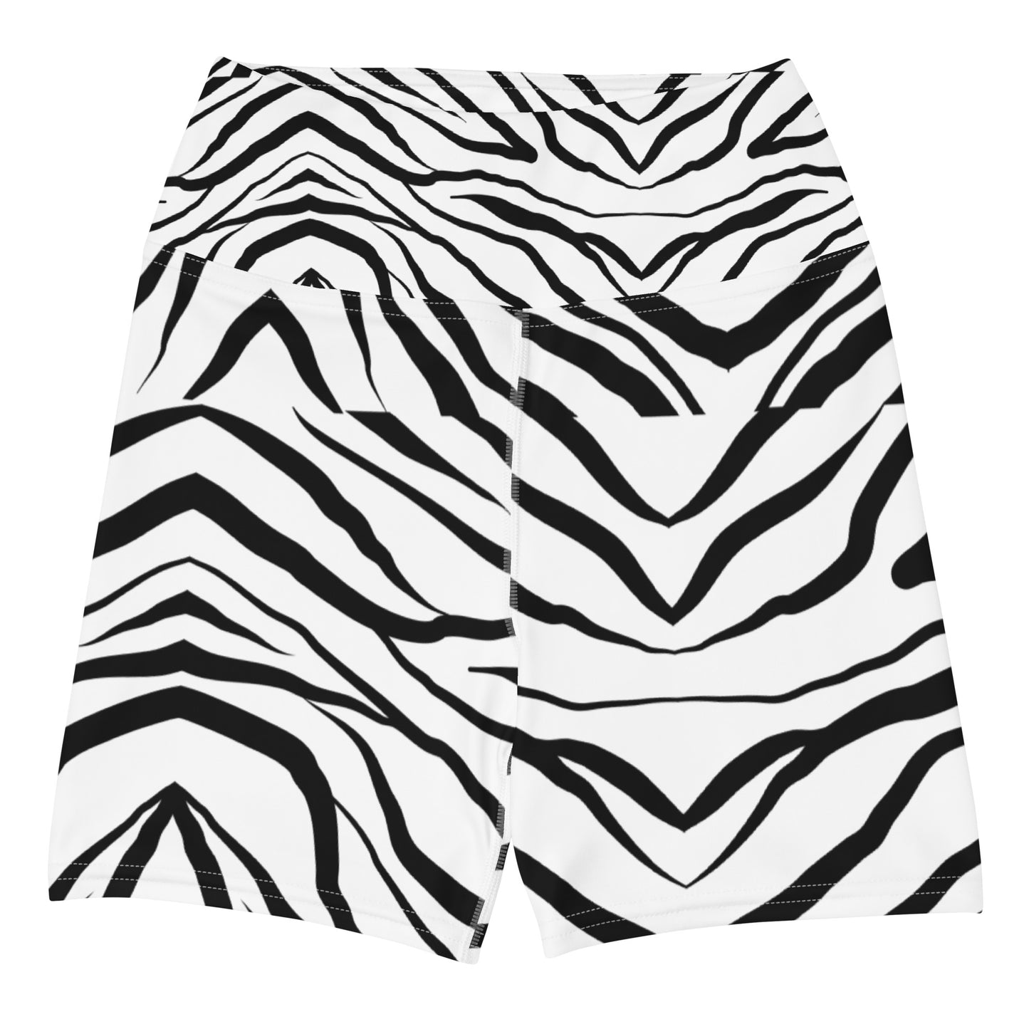 Striped Zebra Vibrance Women's Yoga Shorts - FLAKOUT